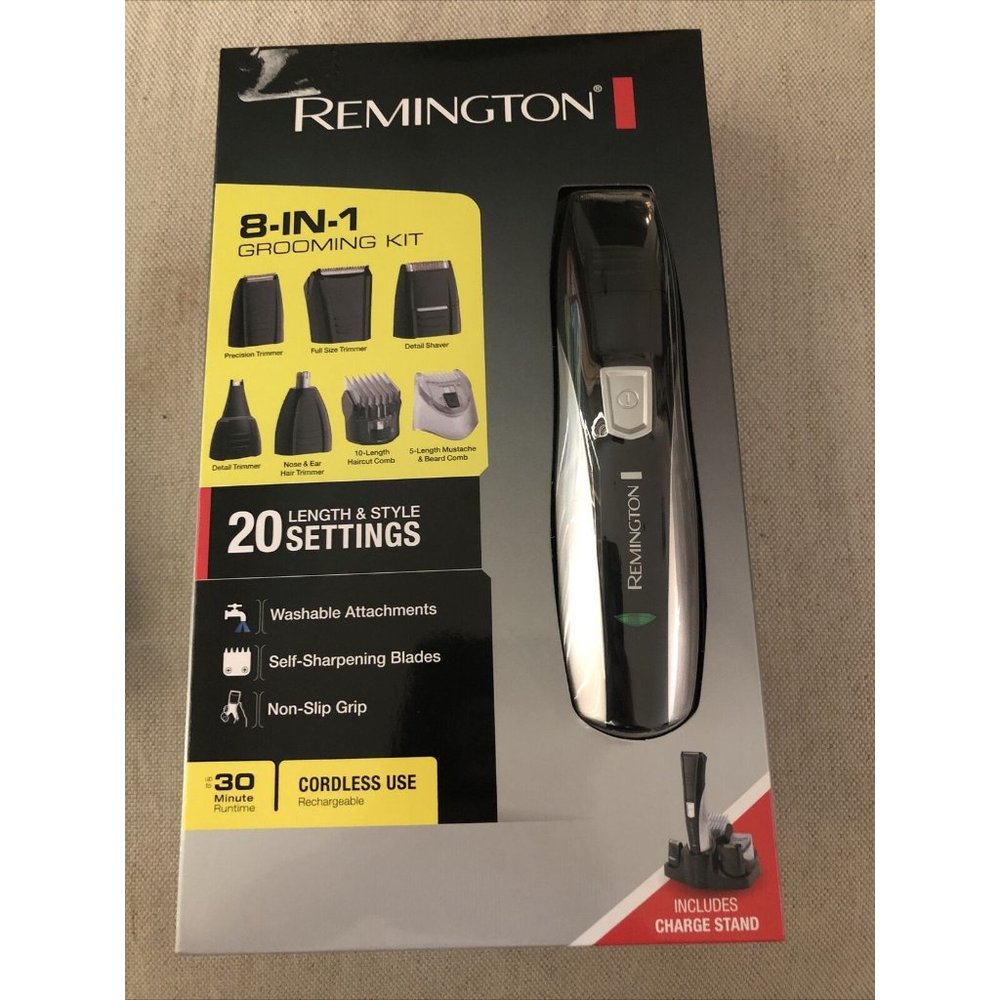 Remington 8-In-1 Grooming Kit Rechargeable Cordless 20 Length & Style Settings